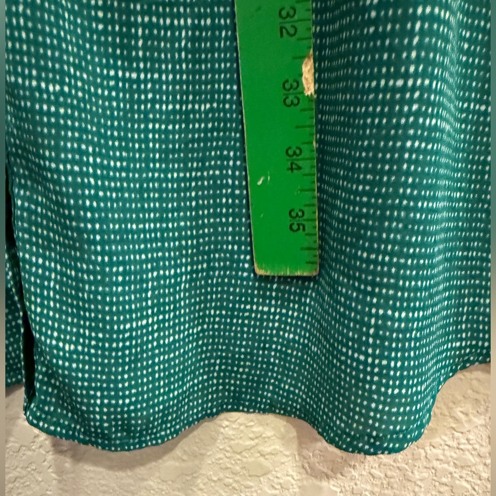 Cabi Women’s Green and White Print Midi Shirt Dress sz L - Picture 11 of 11